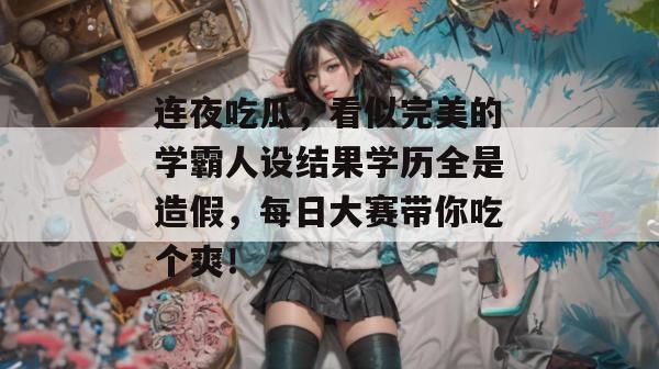 连夜吃瓜，看似完美的学霸人设结果学历全是造假，每日大赛带你吃个爽！